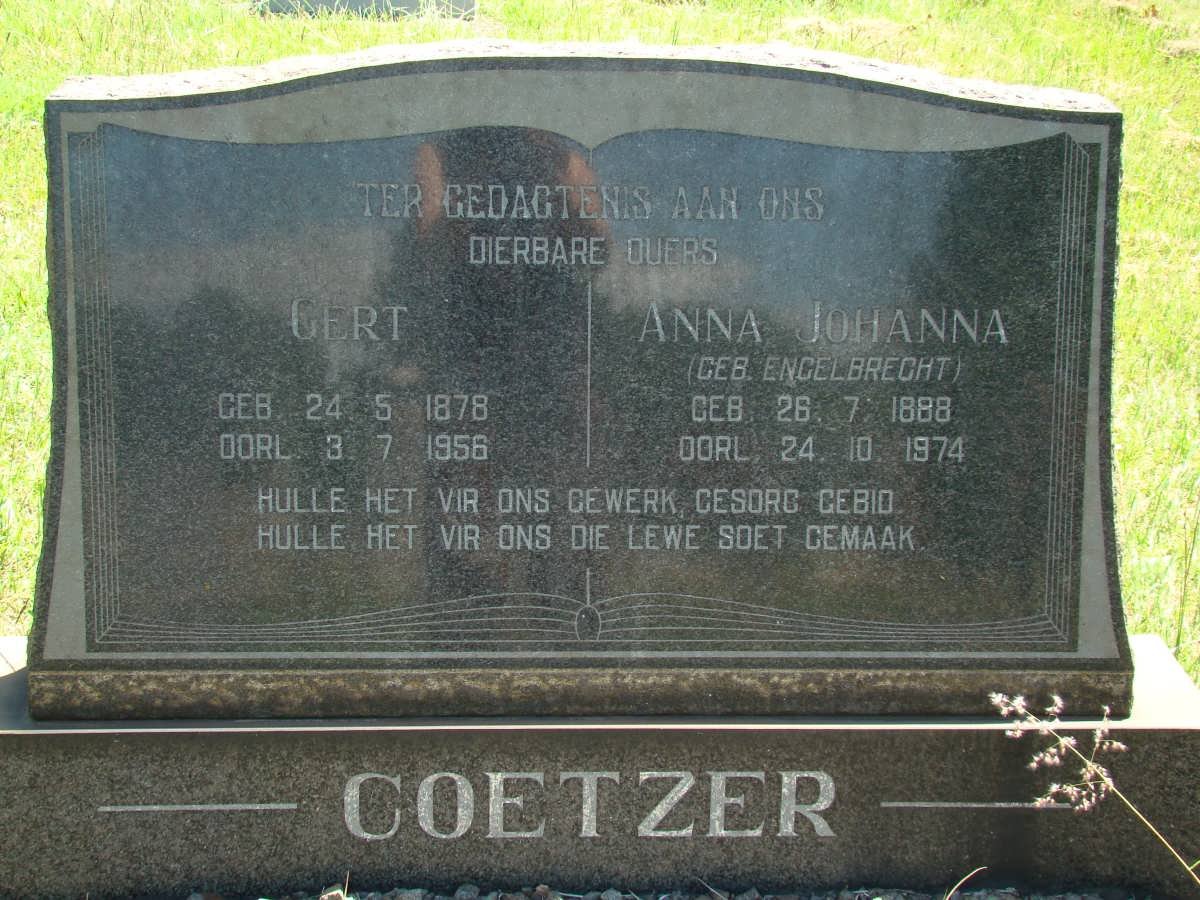 COETZER Gert 1878-1956 &amp; Anna Johanna ENGELBRECHT 1888-1944