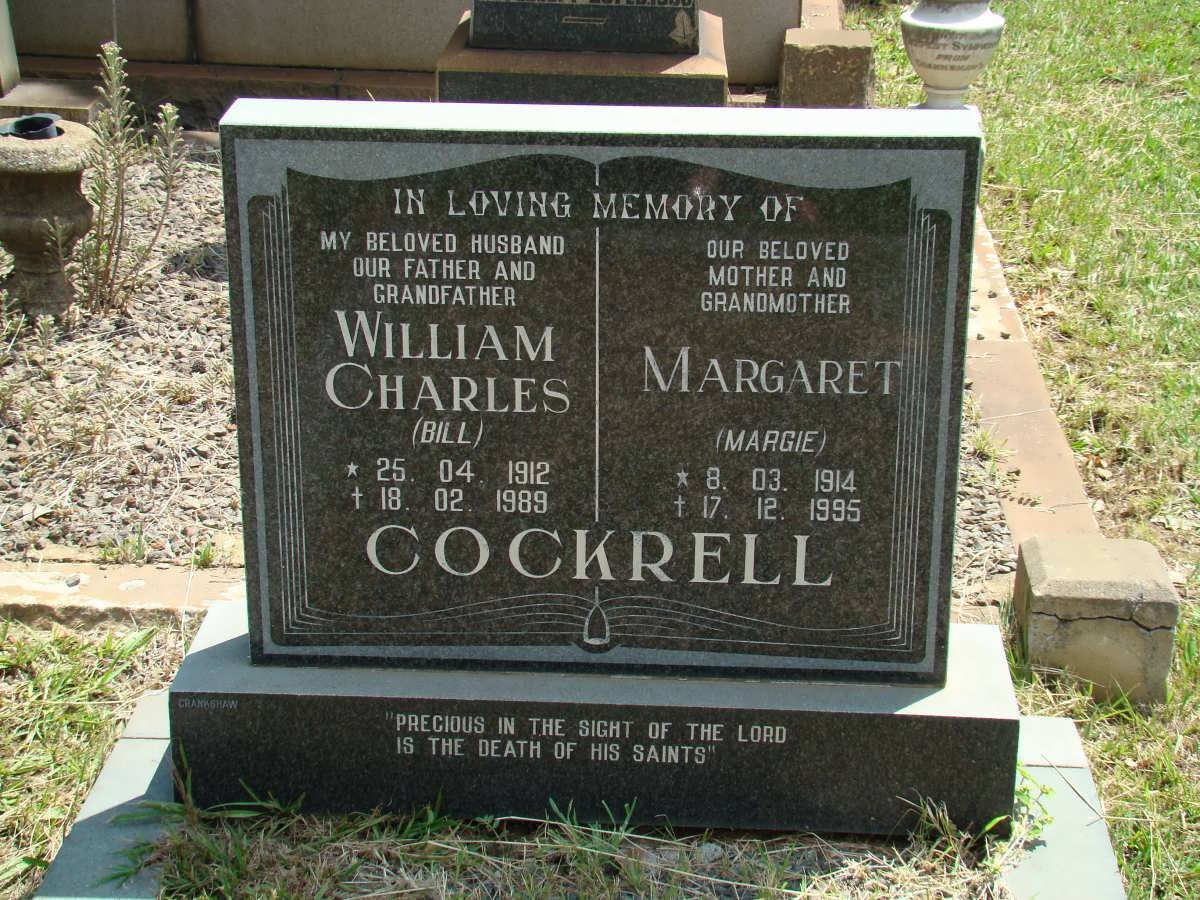 COCKRELL William Charles 1912-1989 &amp; Margaret 1914-1995