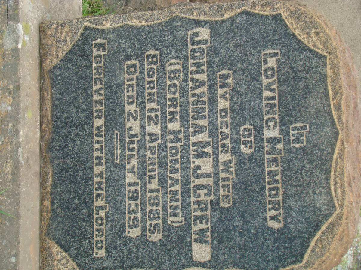 CREW Johanna nee HOMANN 1885-1939