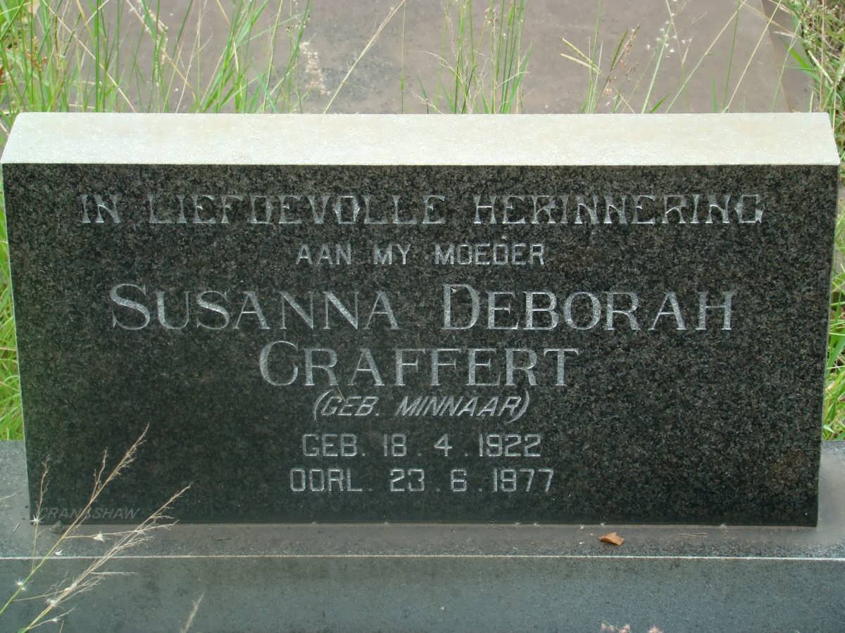 CRAFFERT Susanna Deborah nee MINNAAR 1922-1977