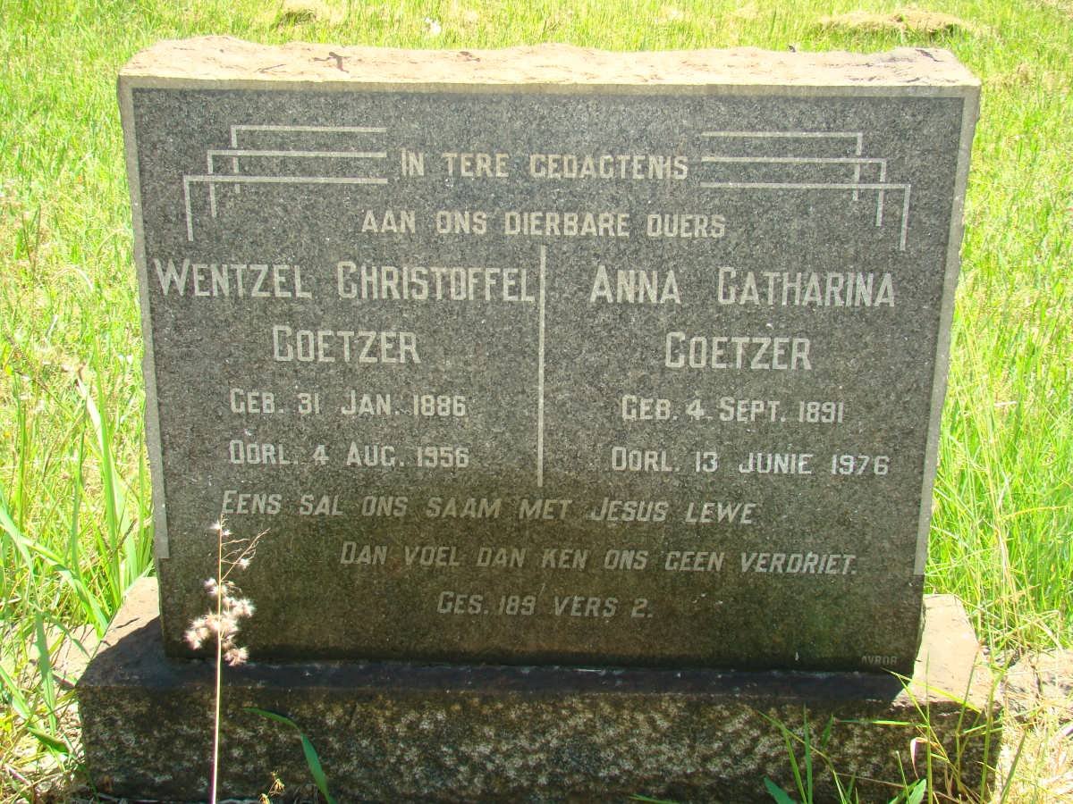 COETZER Wentzel Christoffel 1886-1956 &amp; Anna Catharina 1891-1976