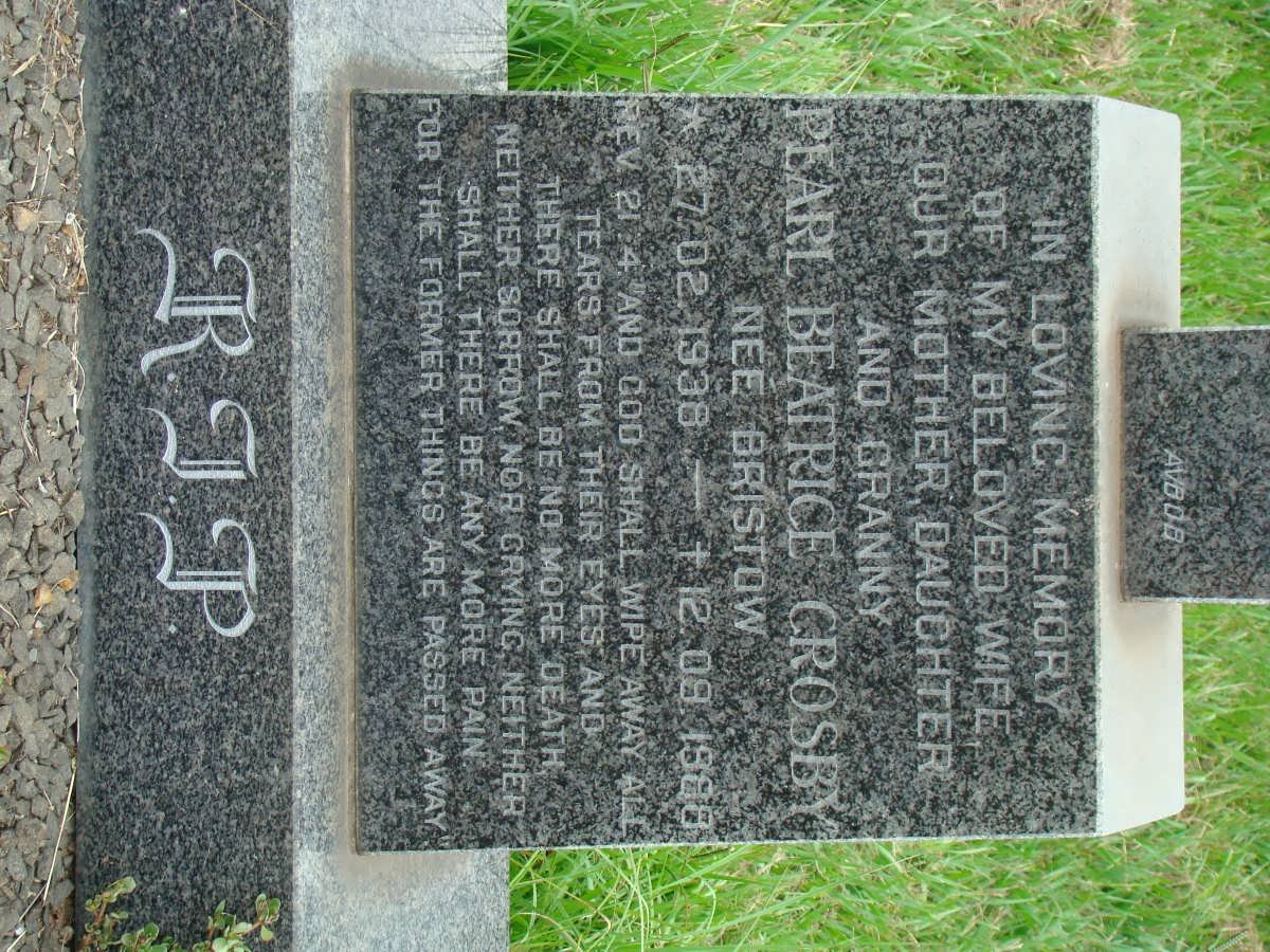 CROSBY Pearl Beatrice nee BRISTOW 1938-1988