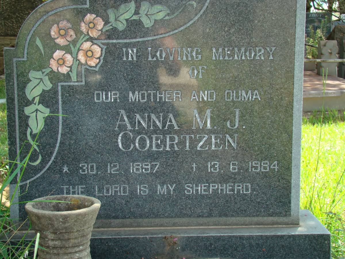 COERTZEN Anna M.J. 1897-1984
