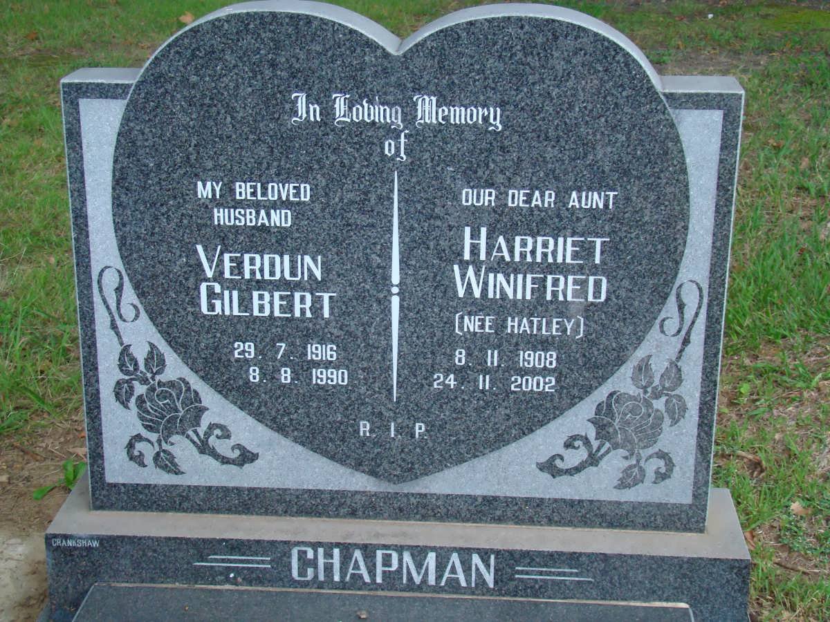 CHAPMAN Verdun Gilbert 1916-1990 &amp; Harriet Winifred HATLEY 1908-2002