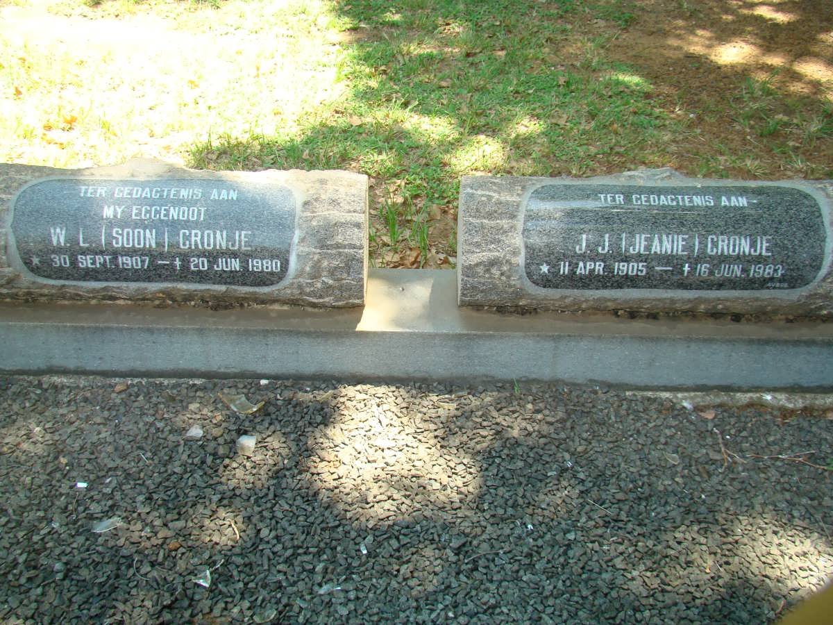 CRONJE W.L. 1907-1980 &amp; J.J. 1905-1983