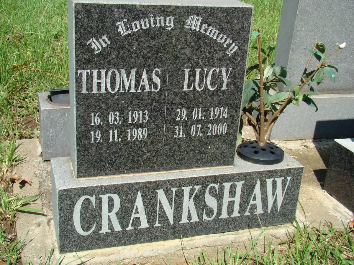 CRANKSHAW Thomas 1913-1989 &amp; Lucy 1914-2000