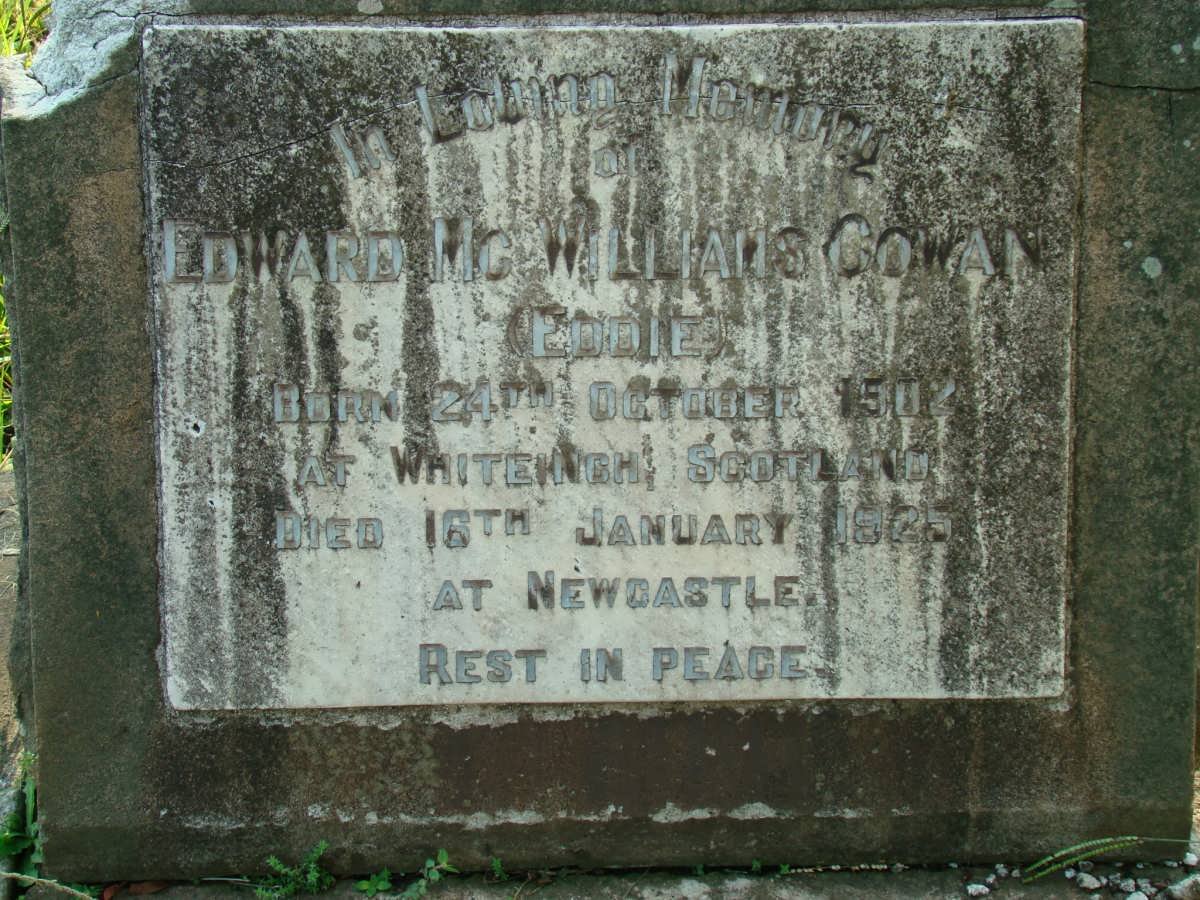 COWAN Edward McWilliams 1902-1925