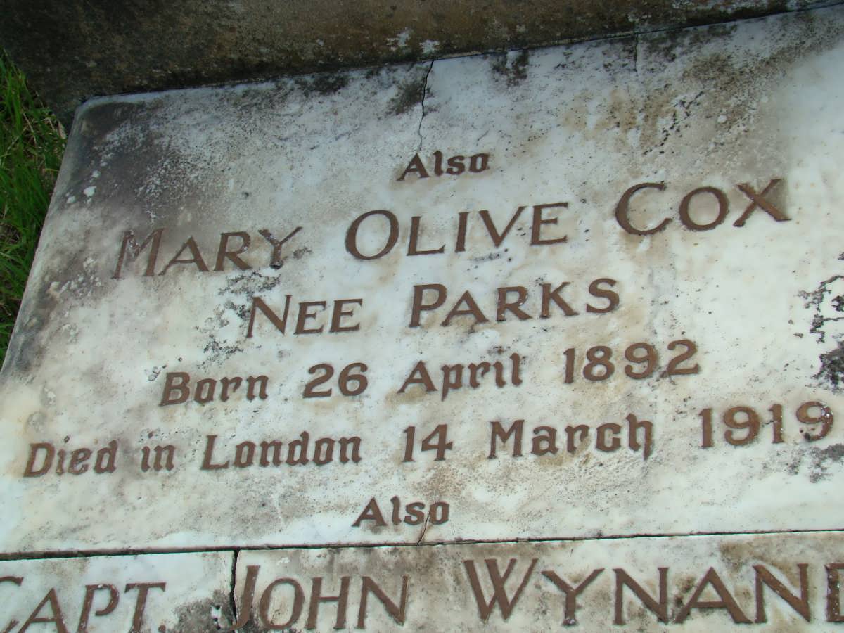 COX Mary Olive nee PARKS 1892-1919