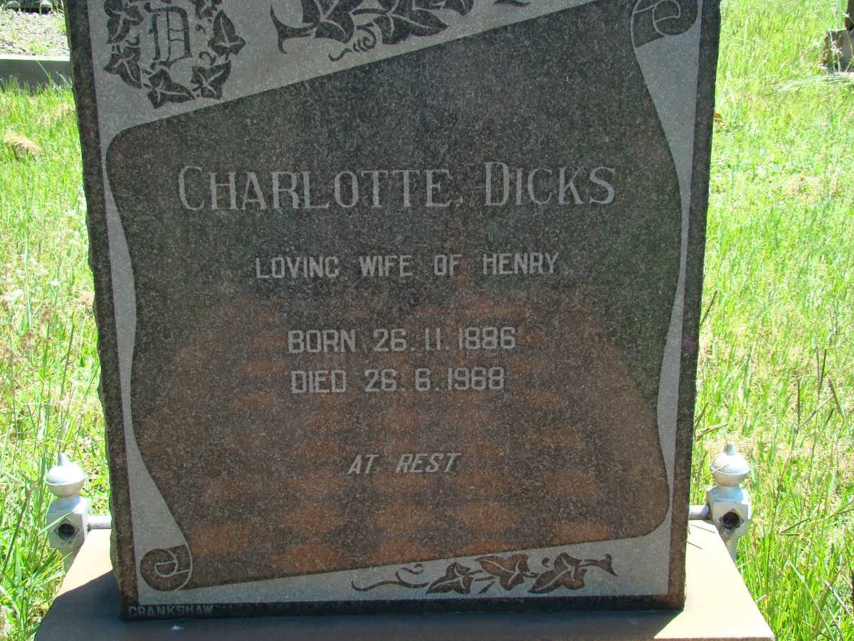 DICKS Charlotte 1886-1968