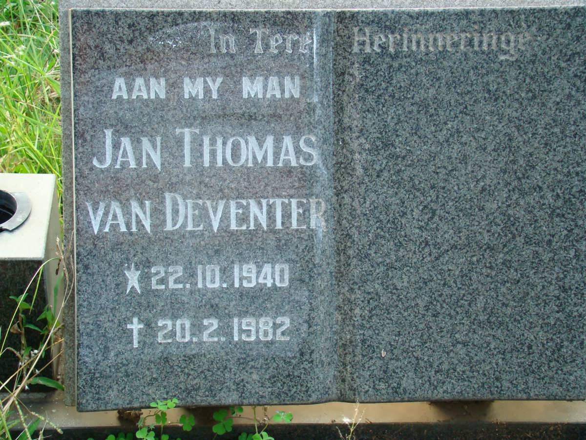 DEVENTER Jan Thomas, van 1940-1982
