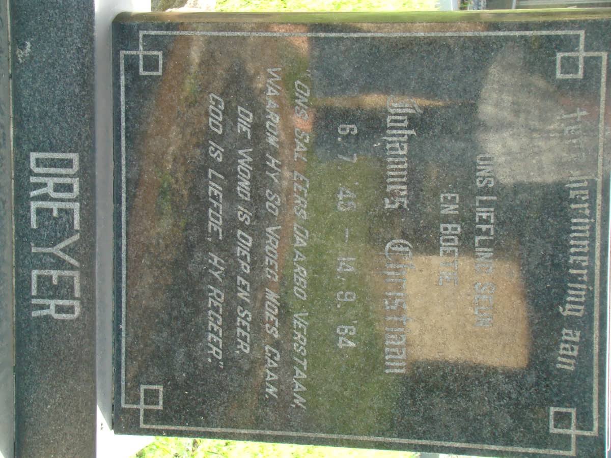DREYER Johannes Christiaan 1945-1964