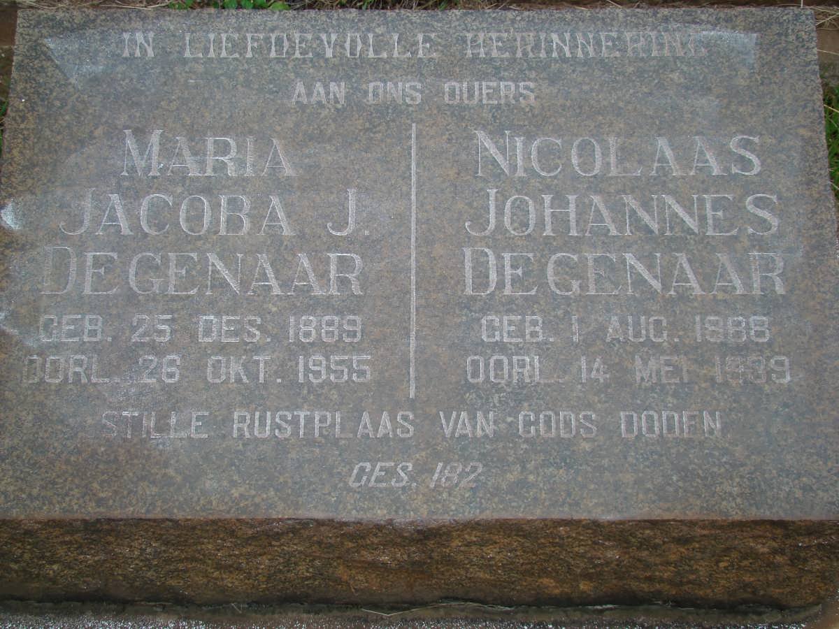DEGENAAR Nicolaas Johannes 1888-1939 &amp; Maria Jacoba J. 1889-1955