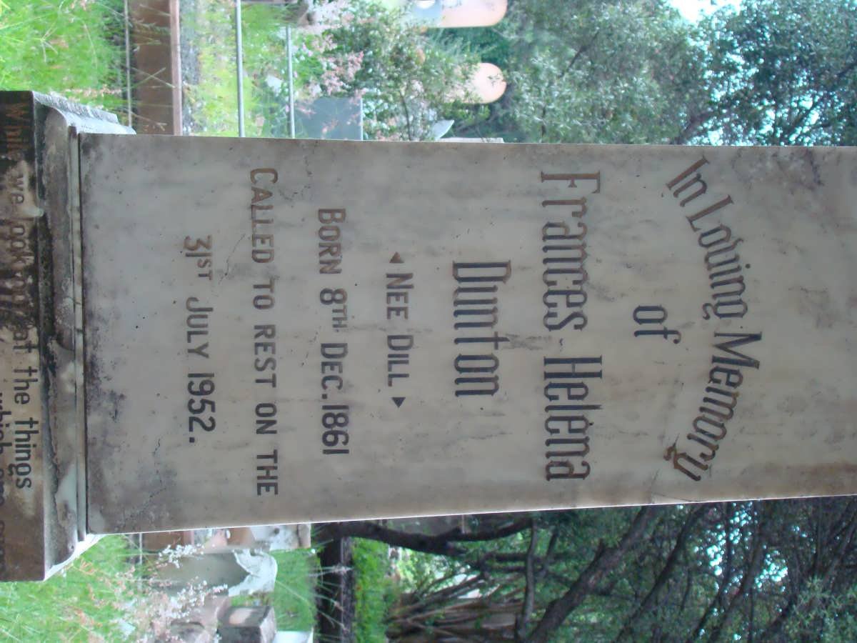 DUNTON Frances Helena nee DILL 1861-1952