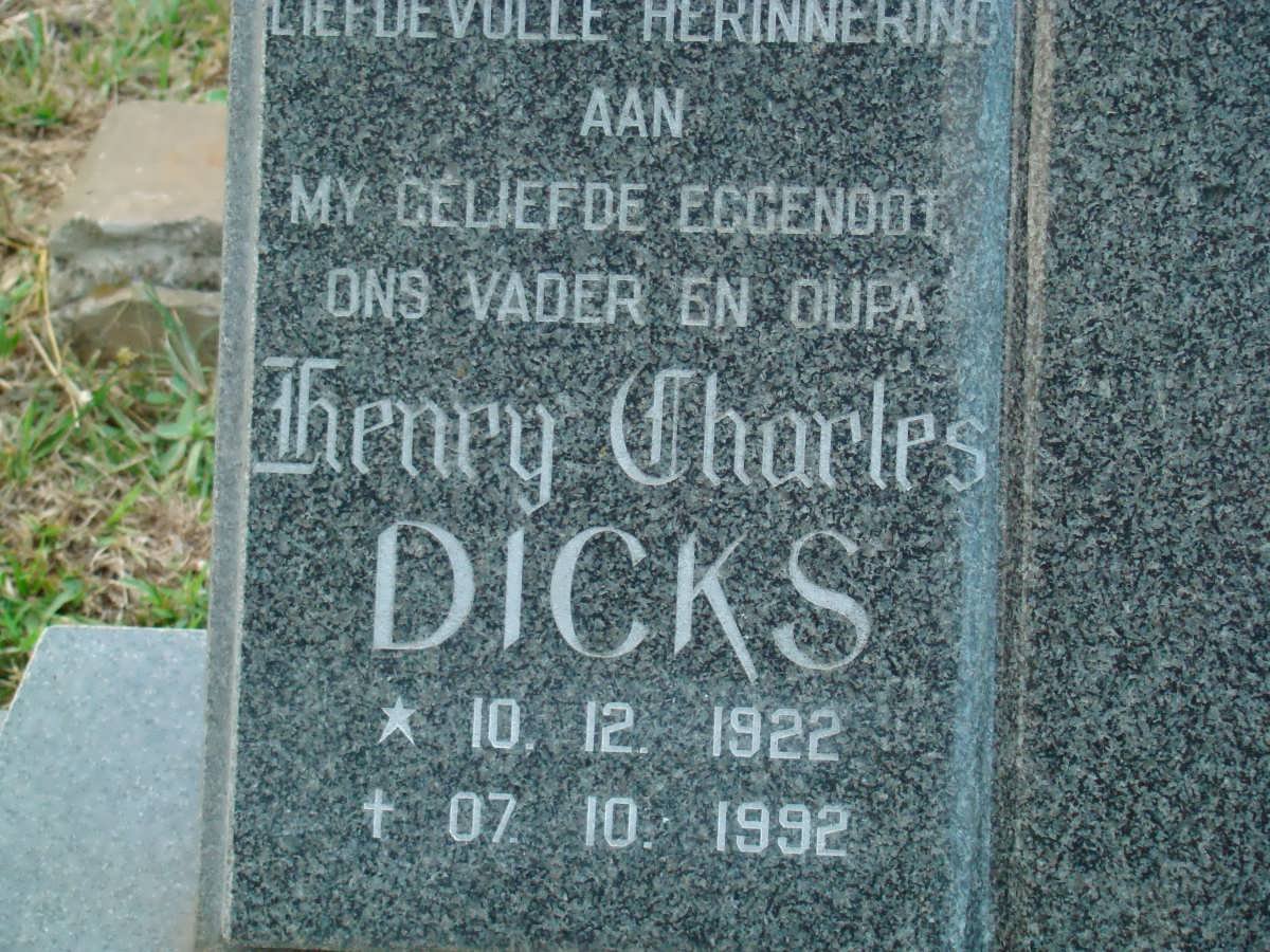 DICKS Henry Charles 1922-1992
