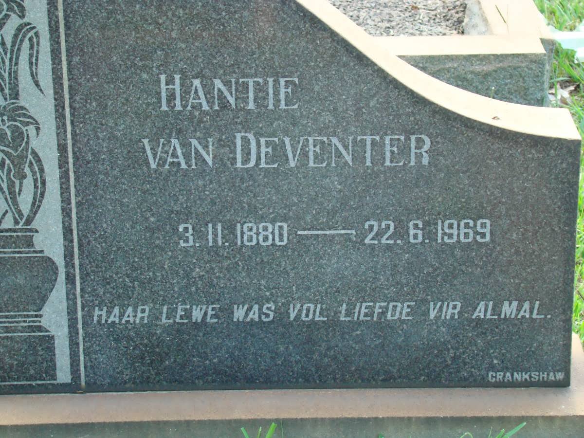 DEVENTER Hantie, van 1880-1969