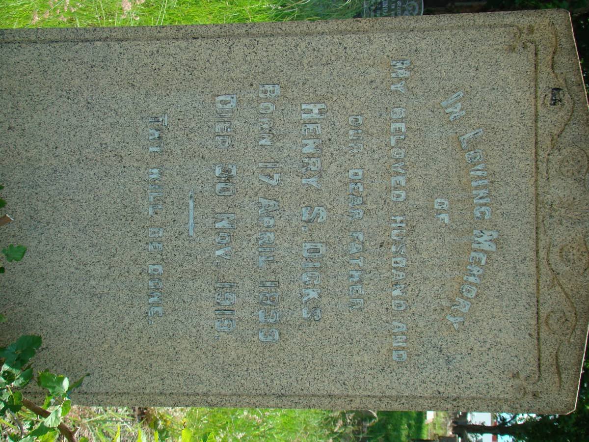 DICKS Henry S. 1839-1913