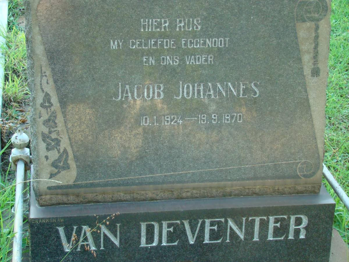DEVENTER Jacob Johannes, van 1924-1970