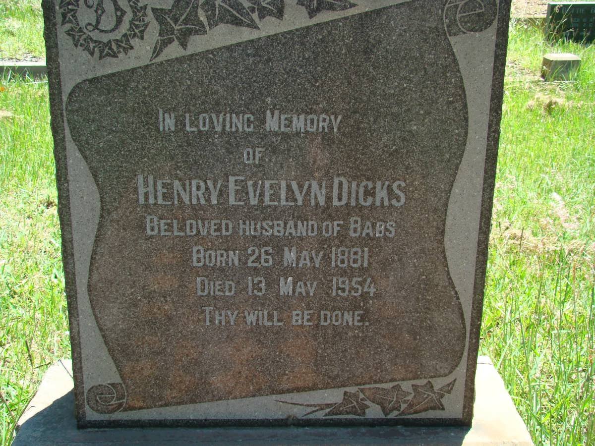 DICKS Henry Evelyn 1881-1954