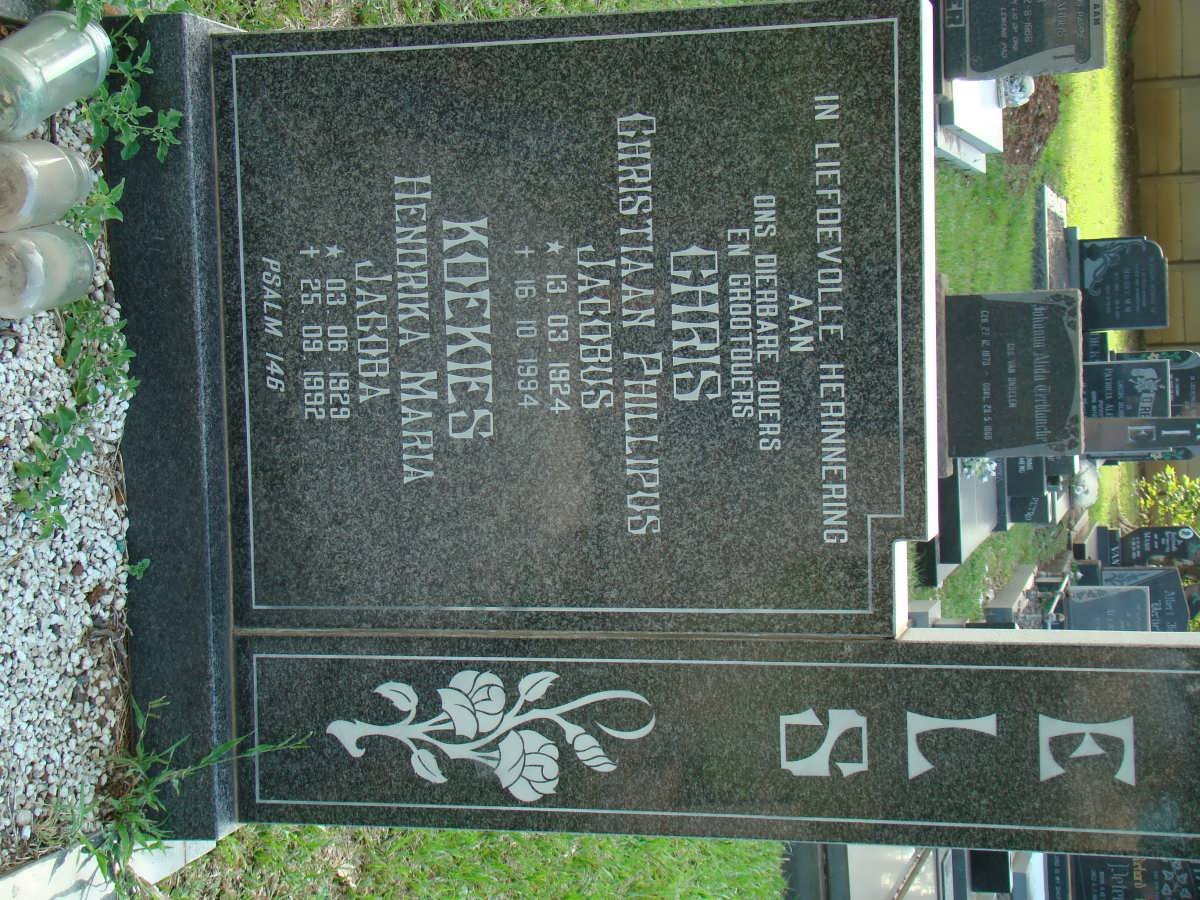 ELS Christiaan Phillipus Jacobus 1924-1994 &amp; Hendrika Maria Jacoba 1929-1992
