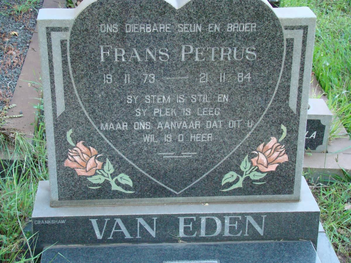 EDEN Frans Petrus, van 1973-1984