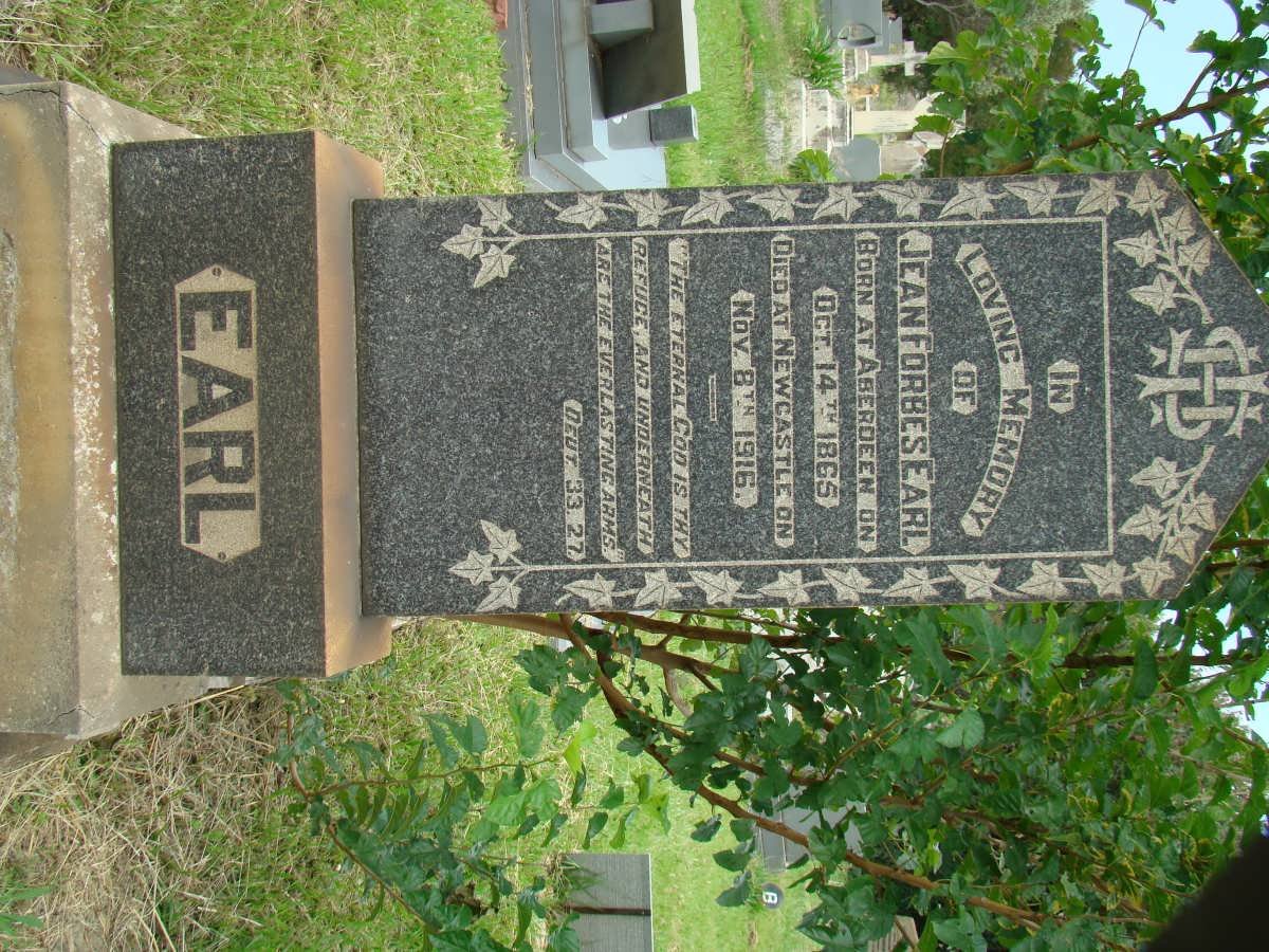 EARL Jean Forbes 1865-1916