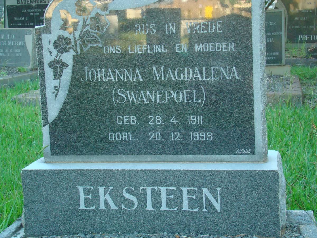 EKSTEEN Johanna Magdalena nee SWANEPOEL 1911-1993