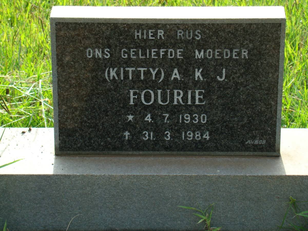 FOURIE A.K.J. 1930-1984