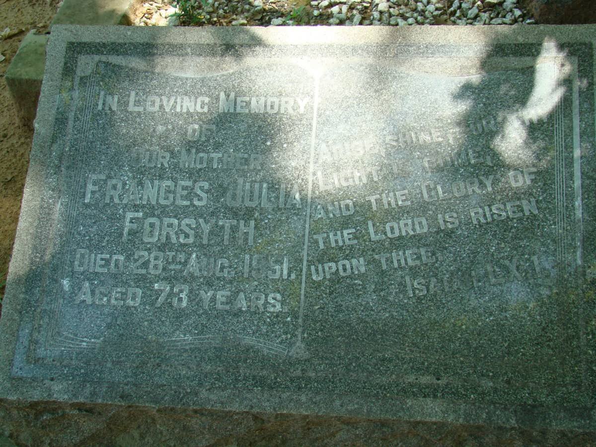 FORSYTH Frances Julia -1951