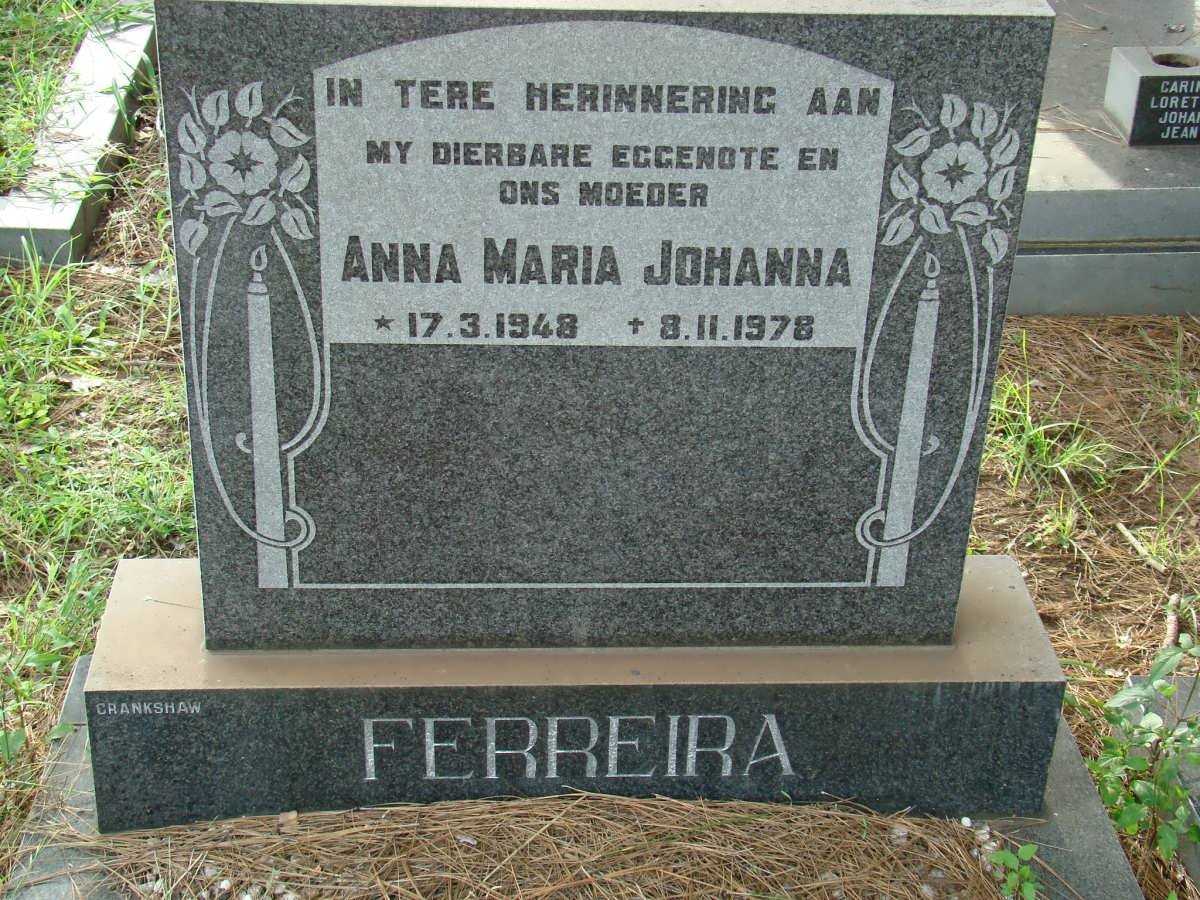 FERREIRA Anna Maria Johanna 1948-1978