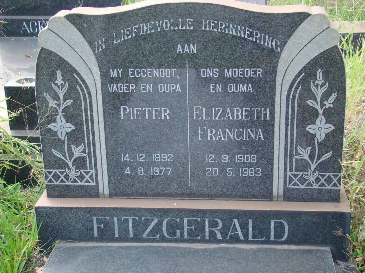 FITZGERALD Pieter 1892-1977 &amp; Elizabeth Francina 1908-1983