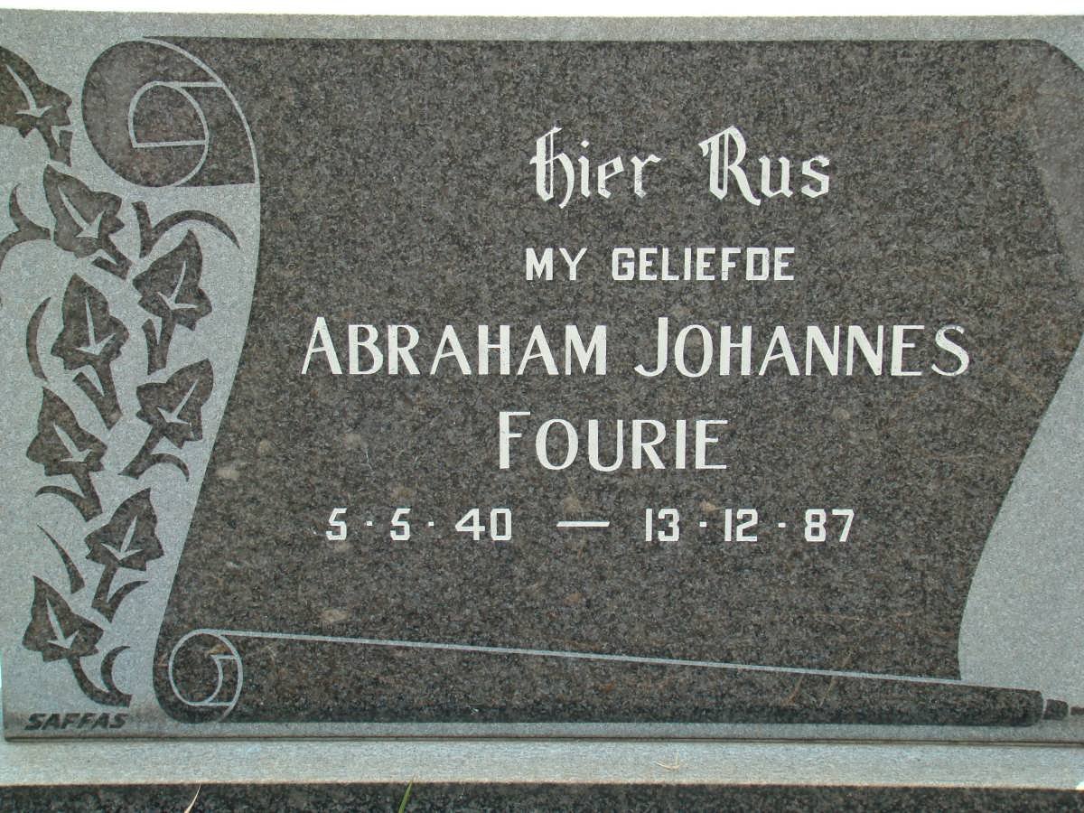 FOURIE Abraham Johannes 1940-1987