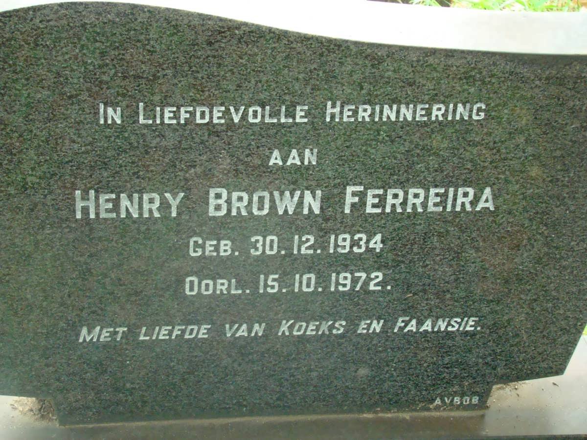 FERREIRA Henry Brown 1934-1972