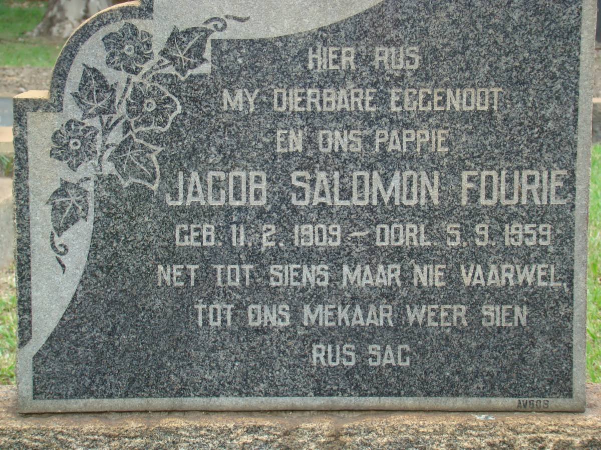 FOURIE Jacob Salomon 1909-1959