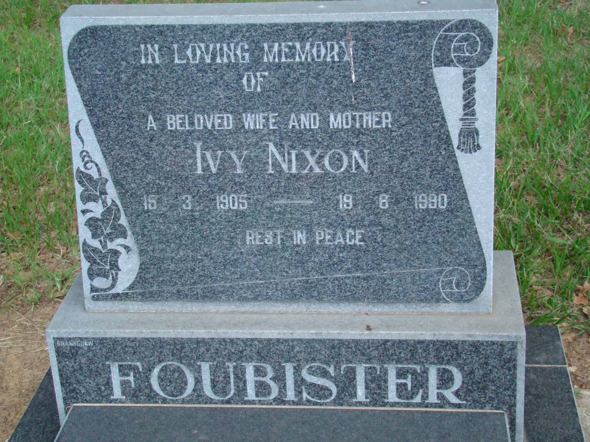 FOUBISTER Ivy Nixon 1905-1990