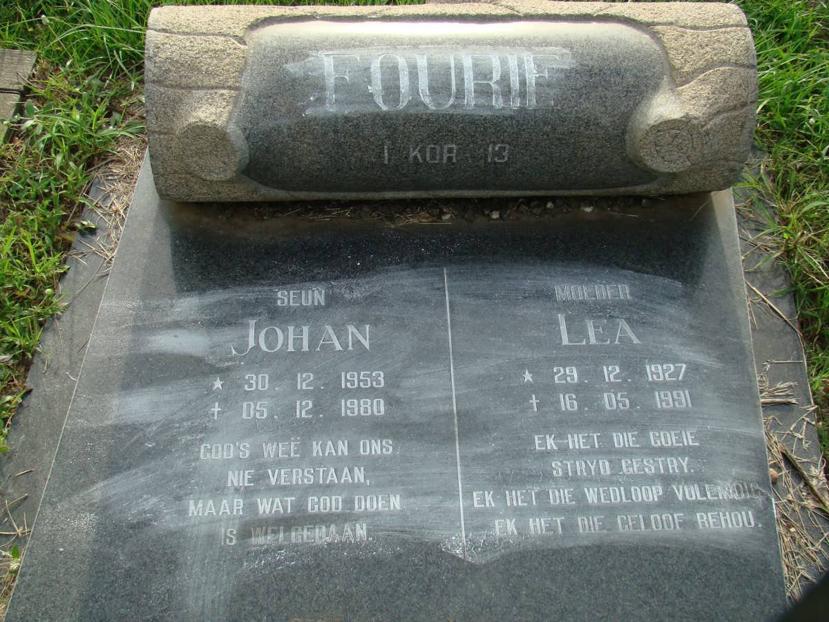 FOURIE Lea 1927-1991 :: FOURIE Johan 1953-1980