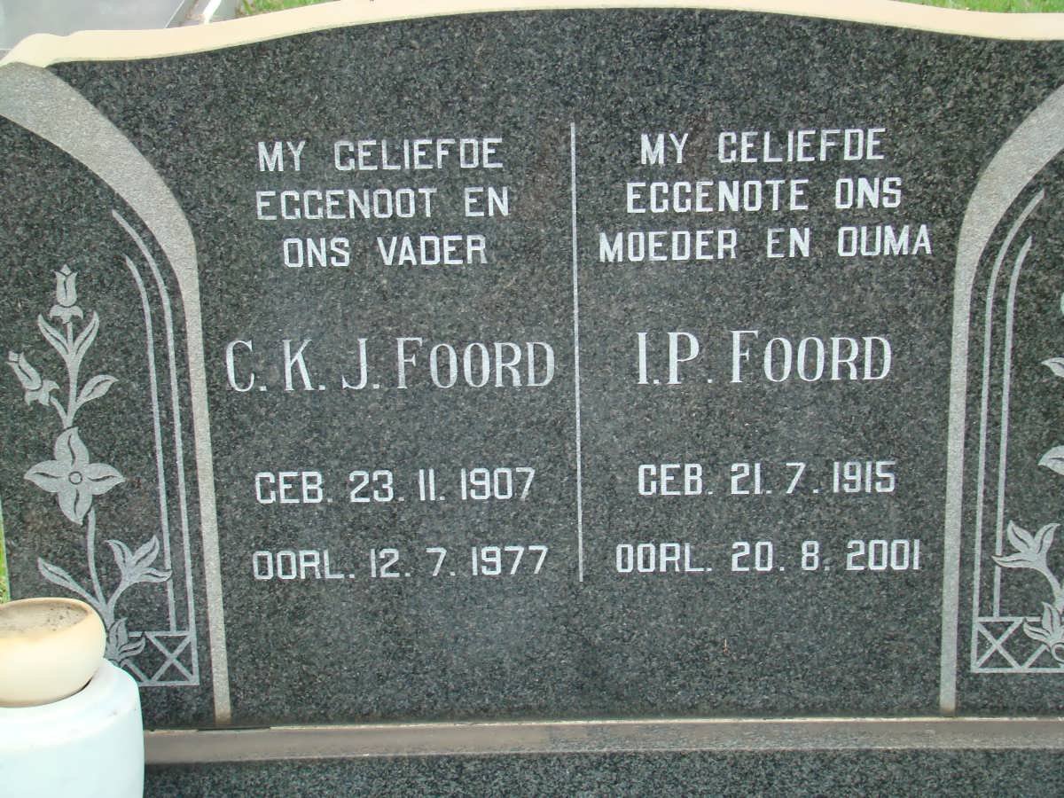 FOORD C.K.L. 1907-1977 &amp; I.P. 1915-2001
