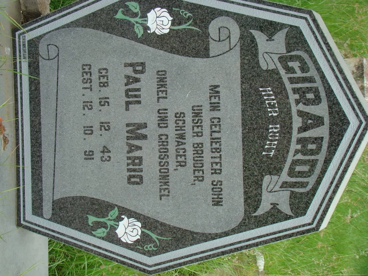 GIRARDI Paul Mario 1943-1991