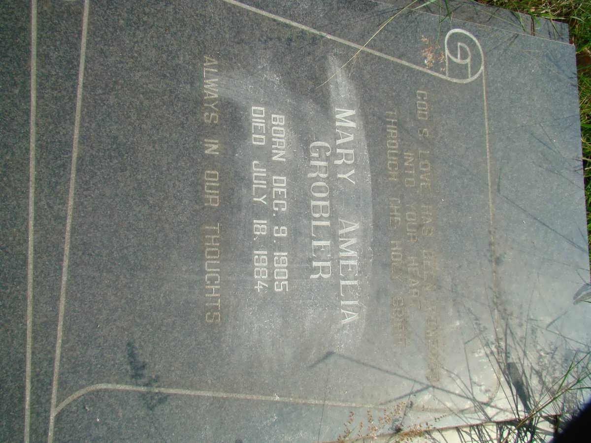 GROBLER Mary Amelia 1905-1984