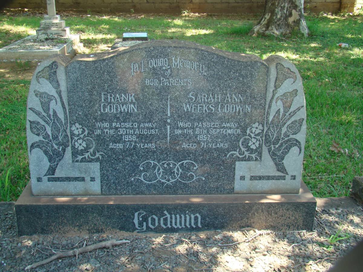 GODWIN Frank -1958 &amp; Sarah Ann Weeks GODWIN -1957