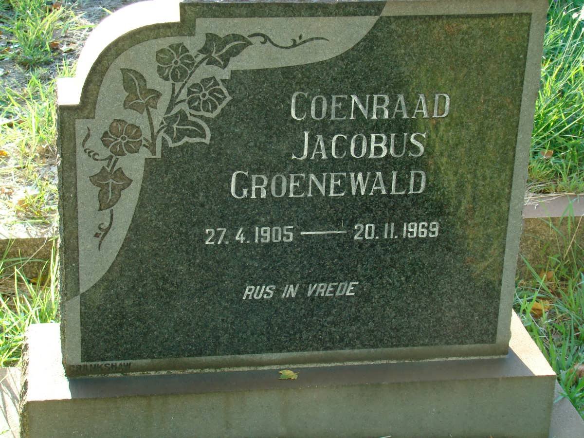 GROENEWALD Coenraad Jacobus 1905-1969