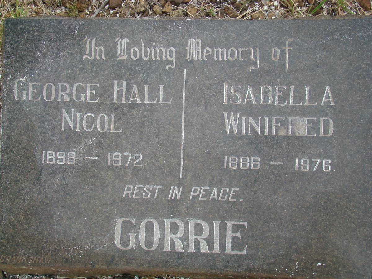 GORRIE George Hall 1898-1972 &amp; Isabella Winifred 1886-1976
