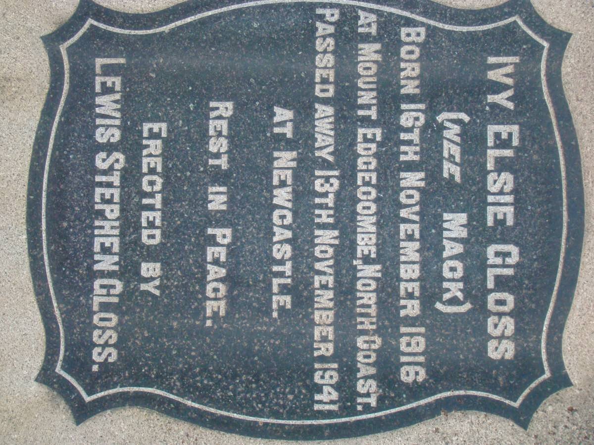 GLOSS Ivy Elsie nee MACK 1916-1941