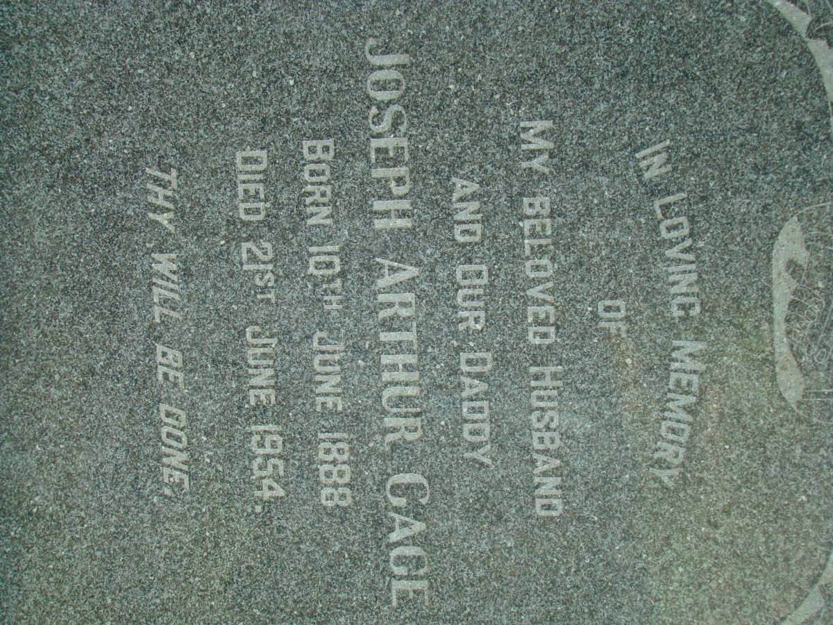 GAGE Joseph Arthur 1888-1954