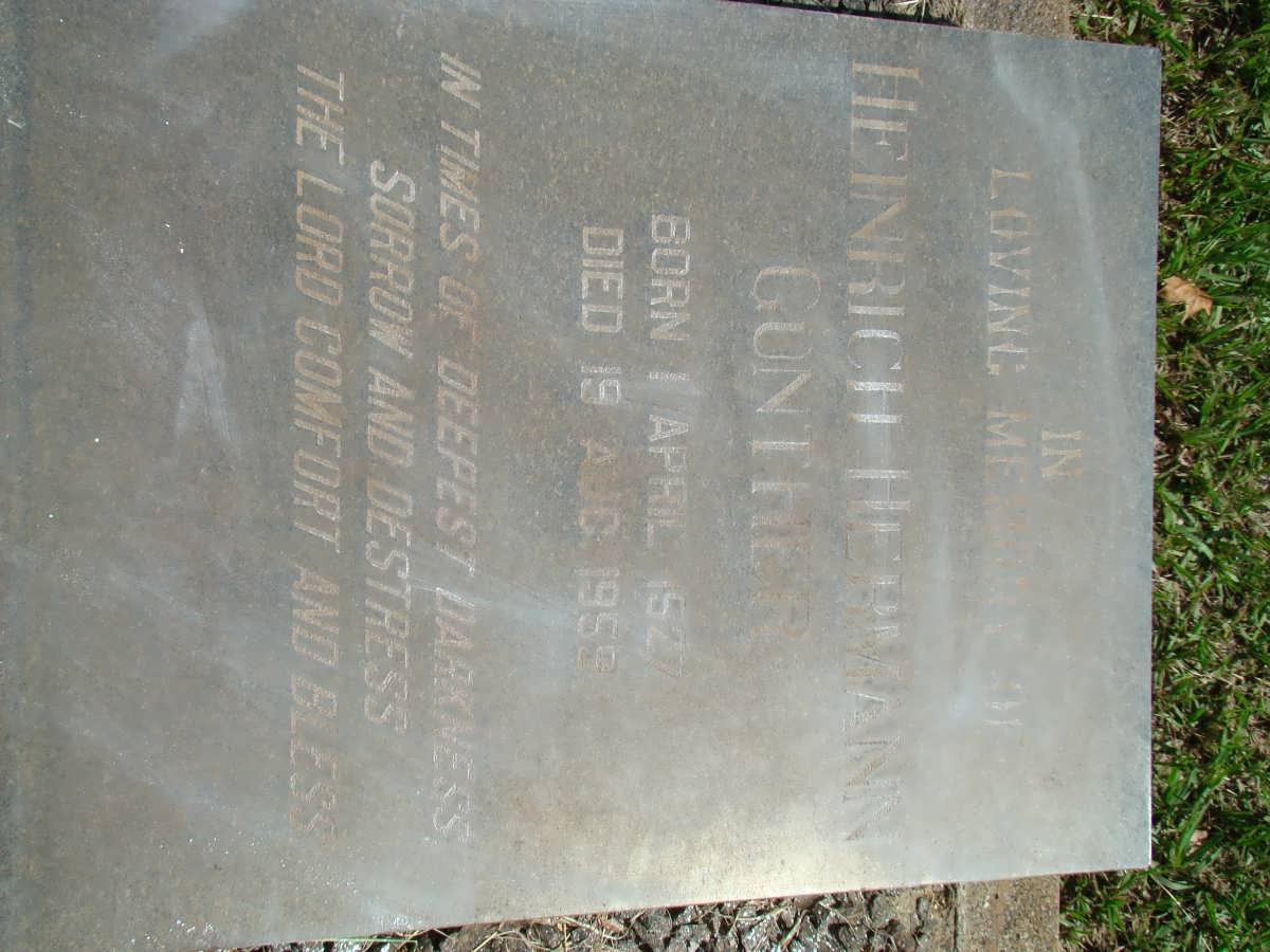 GUNTHER Heinrich Hermann 1927-1958