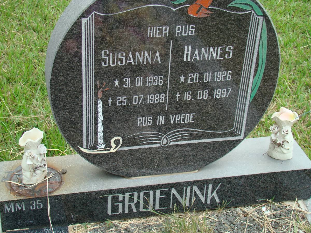 GROENINK Hannes 1926-1997 &amp; Susanna 1936-1988