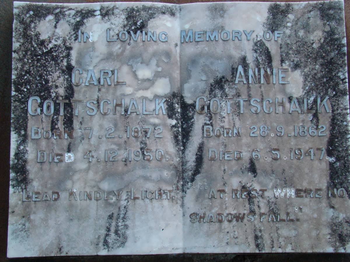 GOTTSCHALK Carl 1872-1950 &amp; Annie 1862-1947