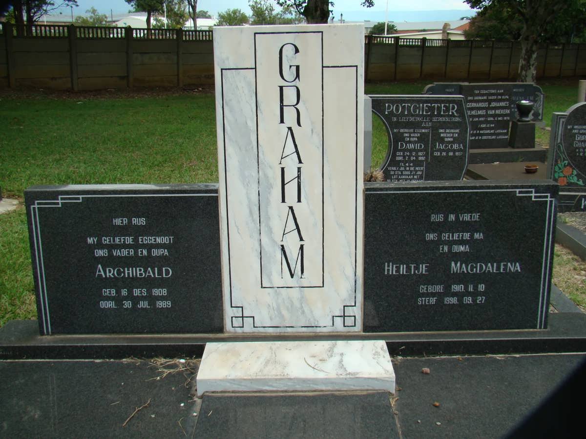 GRAHAM Archibald 1908-1989 &amp; Heiltje Magdalena 1910-1998