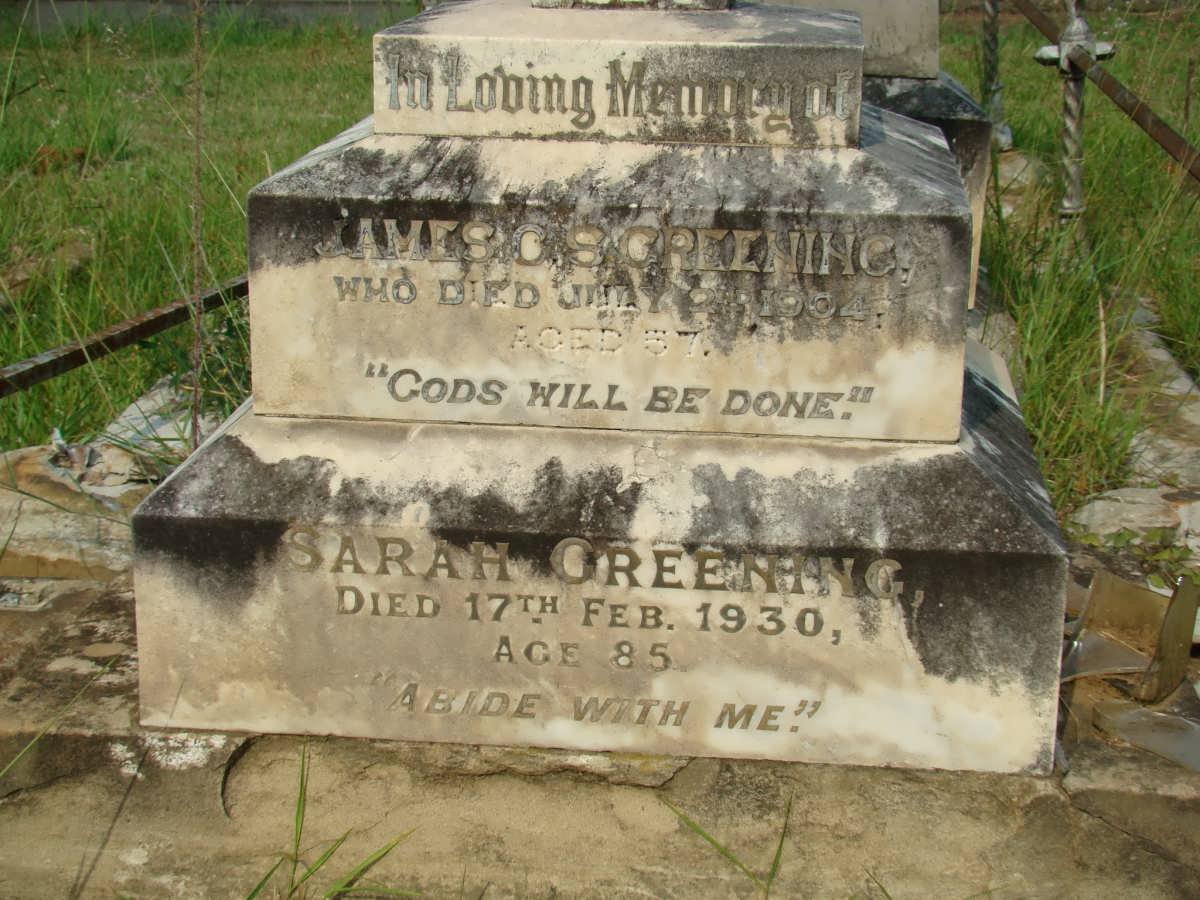 GREENING James C. S. -1904 &amp; Sarah C. -1930