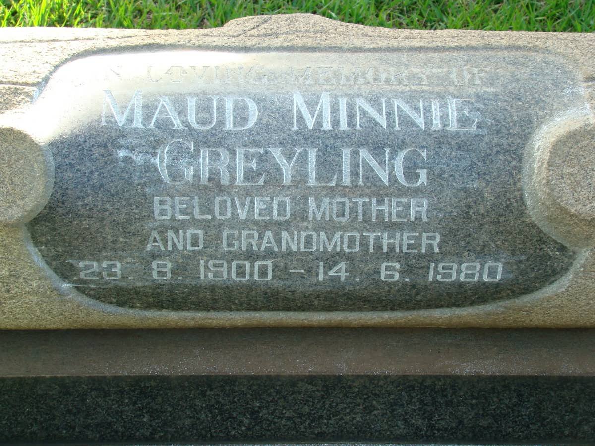 GREYLING Maud Minnie 1900-1980