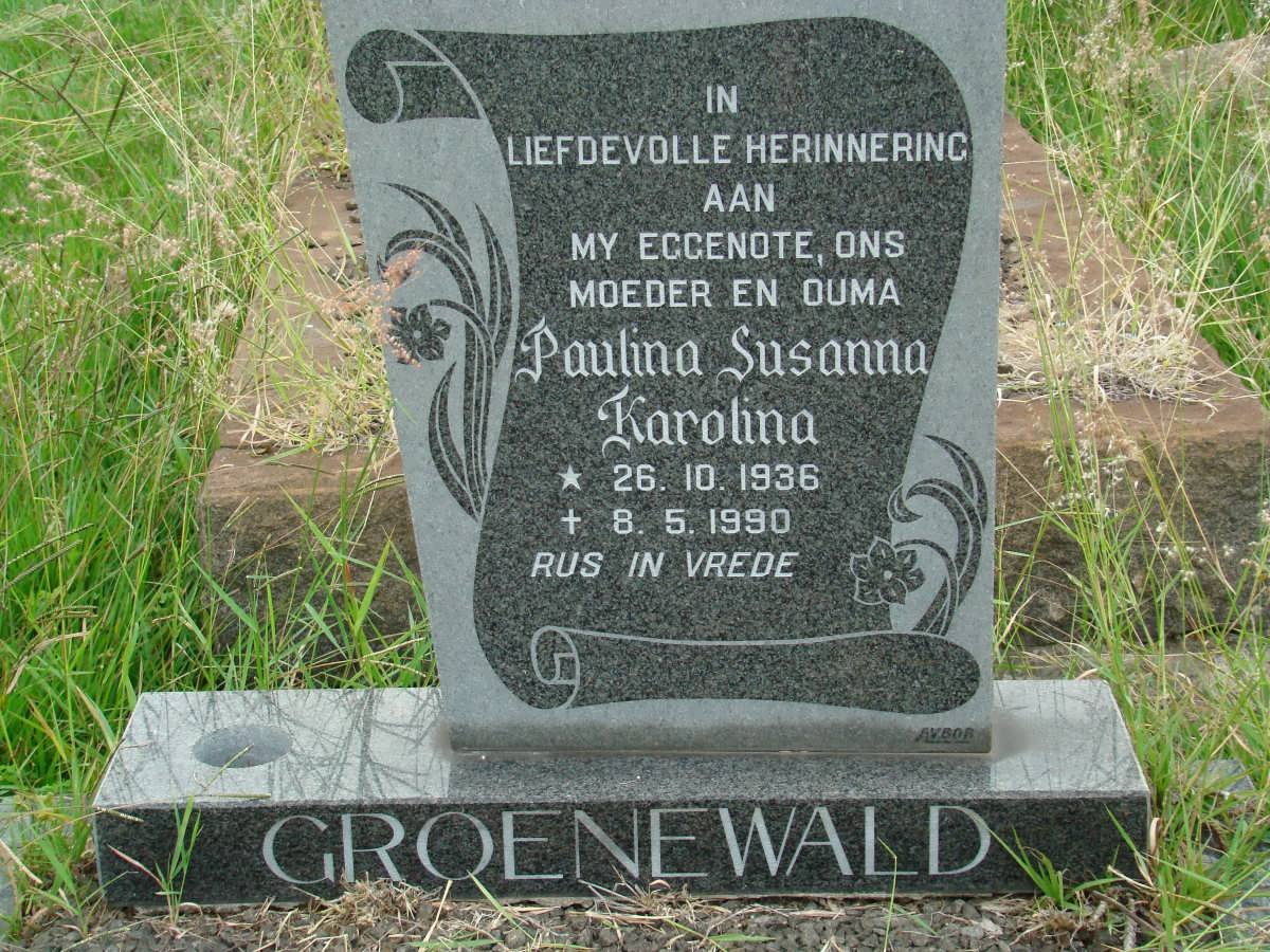 GROENEWALD Paulina Susanna Karolina 1936-1990